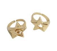 Klaisy Bagues en forme d'étoile avec des designs creux élégants et creux - Bijoux punk pour femmes avant-gardistes - Bijoux minimalistes en forme d'étoile, taille unique, Comme décrit, Comme décrit.