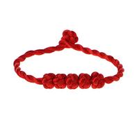 Klaisy Bracelet de l'amitié avec 5 perles nouées et tressées Rouge, taille unique, Comme décrit
