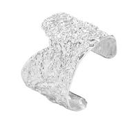 Klaisy Bracelet punk en métal avec encoche géométrique en V et surfaces martelées texturées pour une déclaration tendance alternative, taille unique, Comme décrit