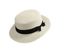 Klaisy Chapeau de paille élégant avec nœuds - Confortable - Pour femme - Pour fête de mariage - Chapeau de soleil respirant et créatif, blanc, Taille unique