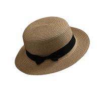 Klaisy Chapeau de paille élégant avec nœuds - Confortable - Pour femme - Pour fête de mariage - Chapeau de soleil respirant et créatif, kaki, Taille unique