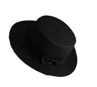 Klaisy Chapeau de paille élégant avec nœuds - Confortable - Pour femme - Pour fête de mariage - Chapeau de soleil respirant et créatif, Noir , Taille unique