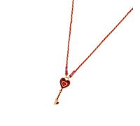 Klaisy Collier avec pendentif en forme de goutte à quatre feuilles avec détails éclatants et cordon réglable pour femme - Collier plastron délicat en forme de cœur et de trèfles, taille unique, Comme
