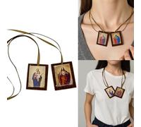 Klaisy Collier avec pendentif talismans spirituels fait à la main, accessoire portable pour célébrations et rassemblements religieux, usage quotidien, pendentif foi de Pâques