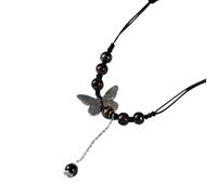 Klaisy Collier élégant avec pendentif papillon fabriqué à la main en céramique mettant en valeur le pendentif papillon fait à la main exprime l'individualité et le goût
