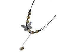 Klaisy Collier élégant avec pendentif papillon fabriqué à la main en céramique mettant en valeur le pendentif papillon fait à la main exprime l'individualité et le goût