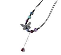 Klaisy Collier élégant avec pendentif papillon fabriqué à la main en céramique mettant en valeur le pendentif papillon fait à la main exprime l'individualité et le goût