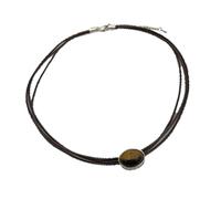 Klaisy Collier en cuir exquis avec pierre d'oeil chinois esthétique bijoux de cou pour les amateurs de modernité et de culture, bijoux en cuir vintage, taille unique, Comme décrit, Comme décrit.