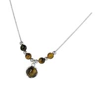Klaisy Collier en cuir exquis avec pierre d'oeil chinois esthétique bijoux de cou pour les amateurs de modernité et de culture, bijoux en cuir vintage, taille unique, Comme décrit, Comme décrit.