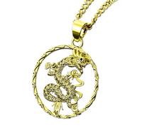 Klaisy Collier exquis Dragon Year - Sculpté à la main - Chaîne à breloques tendance pour homme et femme - Bijoux uniques pour les amateurs de mode