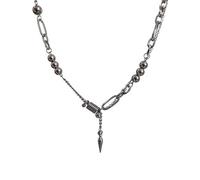 Klaisy Collier tendance en acier titane avec pendentif en forme de rivet Style punk Accessoire de décoration pour streetwear en acier