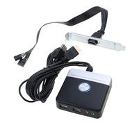 Klaisy Commutateur d'alimentation PC avec hubs USB réinitialisation et bouton de fonction d'alimentation 1,1 m Câble d'extension pour boîtier de bureau