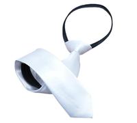 Klaisy Cravate blanche de couleur unie pour hommes, femmes, enfants, pré-nouée, réglable, pour remise de diplôme, uniforme scolaire, cravate de gentleman