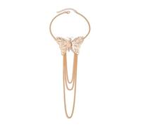 Klaisy Élégant papillon glands manchette tendance chaîne en métal bracelets ornement accessoires populaires bracelets de bras ouverts ornement, taille unique, Comme décrit