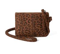 Klaisy Étui portefeuille élégant en cuir synthétique pour femmes et filles avec lanière confortable en coton, Imprimé léopard marron., Beauté de masse