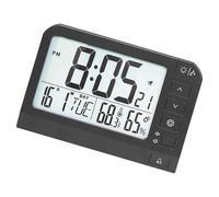 Klaisy Horloge de bureau électronique multifonctionnelle avec alarme rétroéclairée et écran LCD pour chambre à coucher ou bureau