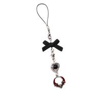 Klaisy Lanière de téléphone tendance gothique papillon cœur porte-clés pendentif sangle de téléphone portable accessoire pour clés pendentif gothique porte-clés