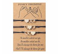 Klaisy Lot de 2/3/4 bracelets en cire pour meilleure amie, sœur, cœur assorti pour femme, fille, adolescente, couple, bracelets assortis pour meilleurs couples aimant, Approx.16-30cm/6.29-11.81inch