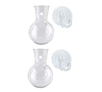 Klaisy Lot de 2/4 vases muraux en acrylique transparent avec crochet à ventouse pour arrangement floral artistique