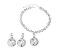 Klaisy Parure de bijoux tendance avec collier et boucles d'oreilles en perles - Accessoire élégant pour fêtes, réunions et mariages - Ensemble de bijoux géométriques élégants