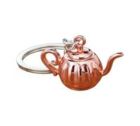 Klaisy Porte-clés porte-filtre symbolique de la culture du café - Accessoire de sac - Texture métallique - Convient pour offrir un porte-clés en métal, Cafetière Or Rose, taille unique