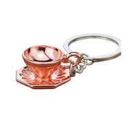 Klaisy Porte-clés porte-filtre symbolique de la culture du café - Accessoire de sac - Texture métallique - Convient pour offrir un porte-clés en métal, Plateau Tasse Or Rose, taille unique