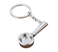 Klaisy Porte-clés porte-filtre symbolique de la culture du café - Accessoire de sac - Texture métallique - Convient pour offrir un porte-clés en métal, Cuillère argentée, taille unique