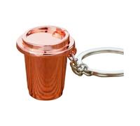 Klaisy Porte-clés porte-filtre symbolique de la culture du café - Accessoire de sac - Texture métallique - Convient pour offrir un porte-clés en métal, Tasse à café or rose, taille unique