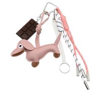 Klaisy Porte-clés tendance en forme de chien saucisse - Porte-clés créatif en polyuréthane pour décorations de dos - Porte-clés en polyuréthane - Charme de sac à bandoulière pour femme, u, V