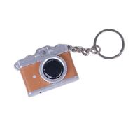 Klaisy Porte-clés traditionnel imitation appareil photo avec fonction lumineuse et effets sonores - Cadeau pour collectionneurs et voyageurs - Accessoire de photographie rétro, jaune, Round buckle