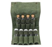 Klaisy Pot à épices portable multifonction pour camping et pique-nique avec 9 bouteilles en toile pliable, Vert avec bouteille, Taille unique