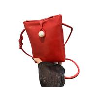 Klaisy Sac de téléphone compact en cuir PU à la mode, sac à main à bandoulière tressée, sacoche pour étudiants et banlieusards en ville, sac pour le shopping, Rouge, One Size