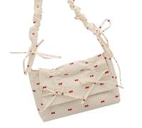 Klaisy Sac tendance imprimé floral avec nœuds plissés en polyester respirant confortable sangle réglable solution de transport multifonction design ergonomique sac sous les bras, blanc, One Size