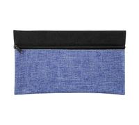 Klaisy Trousse à crayons en polyester avec fermeture éclair - 14 x 24 cm - Pour l'école, le bureau, les étudiants, bleu, 240mm Wx140mm H