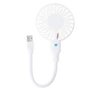 Klaisy Ventilateur de bureau USB coudé réglable avec interrupteur marche/arrêt flexible pour bureau, dortoir, camping, alimentation 5 V