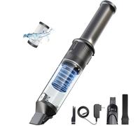 KLAMER Aspirateur à Main, aspirateur à Main sans Fil de 140W, Puissant avec 16 000 PA et 36 Min d'autonomie, aspirateur à Main sans Sac avec Station de Charge pour Bureau, Maison et Voiture