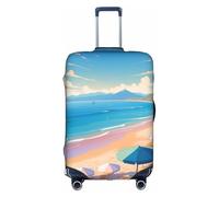 KLAMN Housse de bagage avec imprimé Love Beach - Housse de protection élastique pour valise de 45,7 à 81,3 cm, blanc, XL