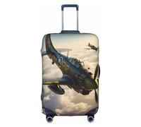 KLAMN Housse de protection élastique pour bagage de voyage Motif avion de guerre 45,7 à 81,3 cm, blanc, XL