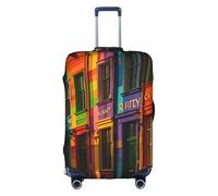 KLAMN Rainbow City Housse de bagage élastique pour valise de voyage 45,7 à 81,3 cm, blanc, S