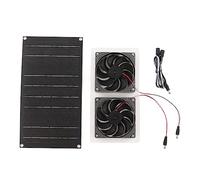 Klanata 100W Solar à double ventilateur d'échappement 12v Extracteur d'air pour RV, yacht, serre, salle de bain et ventilation pour animaux de compagnie