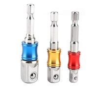 Klanata 3 pièces Hex Bit de perceuse à socket Ensemble d'adaptateur, 1 4 3 8 1 2 pouces Impact de la conduite prêt, tapez une tige pour les outils électriques (Style A)