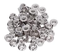 Klanata 304 Écrou de bride dentelé en acier inoxydable, écrous de verrouillage hexagonal à bride, kit d'accessoires de fixation, M3 M4 M5 M6 M8 M10 (M3)