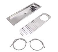 Klanata 304 Rinser de cruche en acier inoxydable - Renque de verre à barre avec tuyau - Rinser en verre facile à installer pour nettoyage de la barre (Couleur en acier inoxydable b)