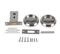 Klanata 304 Serrure De Porte En Acier Inoxydable Poignée Double-Face Serrure Boutons De Porte pour La Maison Salle De Bains Accessoires (Argent (avec serrure))