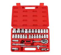 Klanata 32 Pieds 1 Pleeuse de conduite 2 pouces Ensemble de scénario avec clé à cliquet - CR V Steel Sockets, Release rapide, trousse d'outils de réparation automatique