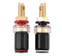 Klanata 4 mm Branche à Banane, 2 PCS HiFi Banana Plugs, Terminal en cuivre de soudage, Black & Red Banana Jack Binding Post Remplacement pour 4 mm Banana Socket