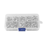 Klanata 400pcs M3 Rivets en aluminium à tête plate - Posts à vis à tête plate Nail Rivet solide 4 mm-16 mm - pour le travail du bois industriel