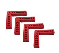 Klanata 4pcs Plastique L Type Règle d'angle droit 90 degrés Angle Règle Mesurer les outils de tuiles de ruban, outil de travail du bois Localisateur auxiliaire pour les carreaux (4 pouces)