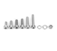 Klanata 60 pièces M8 en acier inoxydable à tête hexagonale à six pans creux boulons vis écrous rondelles assortiment kit vis à six pans creux utilisé dans les appareils (M5 150pcs)