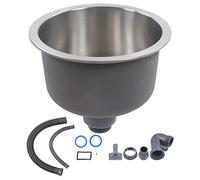 Klanata bassin en acier inoxydable mini mini-puits de cuisine rond Bar bassin rond avec raccord de drainage ajusté de 30 cm de diamètre drains et passants en acier inoxydable pour